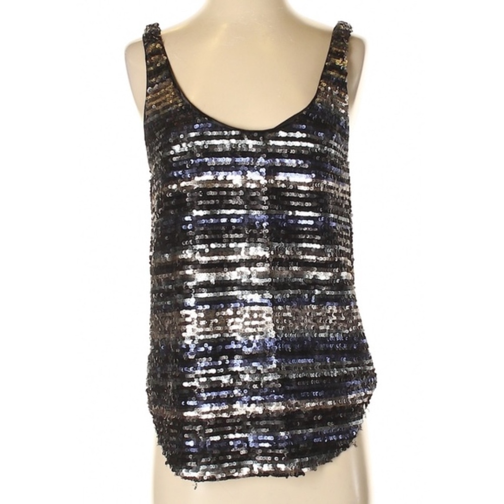 Aqua Sequined Tank Top NWOT